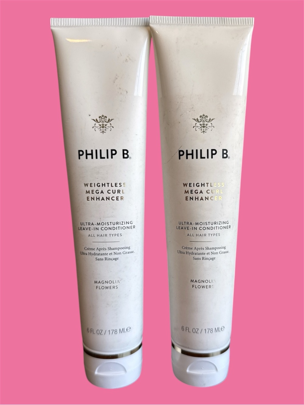 Philip B Leave-In Conditioner Curl Enhancer Magnolia Flowers Set of 2